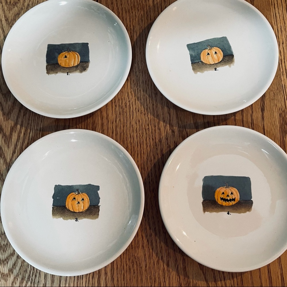 Rae Dunn Jack O Lantern Plate Set